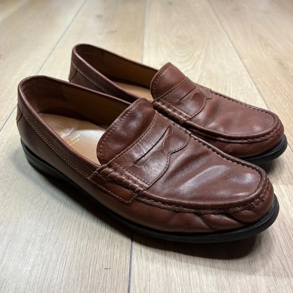 Cole Haan Pinch Maine Classic Penny Loafers British Tan Leather C23845 Mens 9.5M